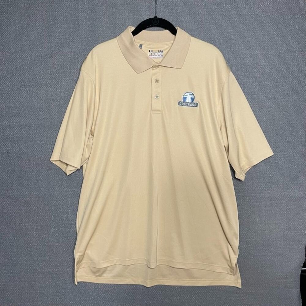 Under Armour Polo Shirt Mens Large HeatGear Loose Fit Golf Preppy